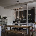 Ideal Lux 134826 Canapa 6 Light Bar Pendant Rope Frame