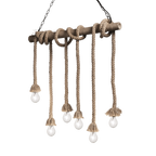 Ideal Lux 134826 Canapa 6 Light Bar Pendant Rope Frame