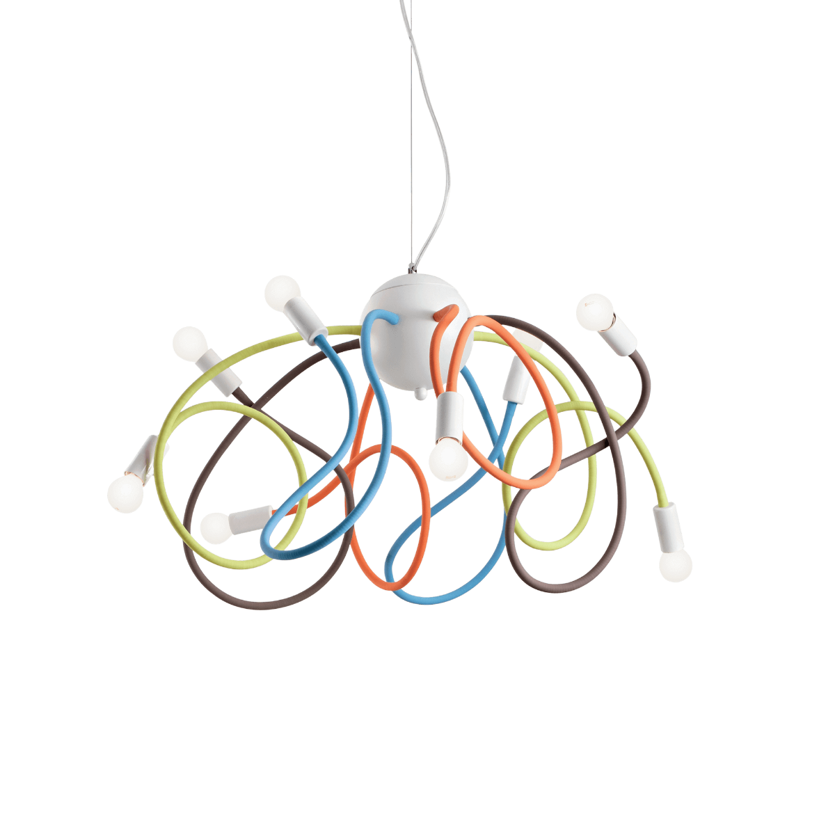 Ideal Lux 141909 Multiflex 8 Light Multi-Arm Pendant White Frame
