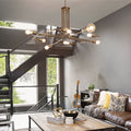 Ideal Lux 160269 Triumph 8 Light Multi-Arm Pendant Fitting Antique Brass