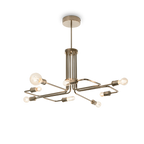 Ideal Lux 160269 Triumph 8 Light Multi-Arm Pendant Fitting Antique Brass