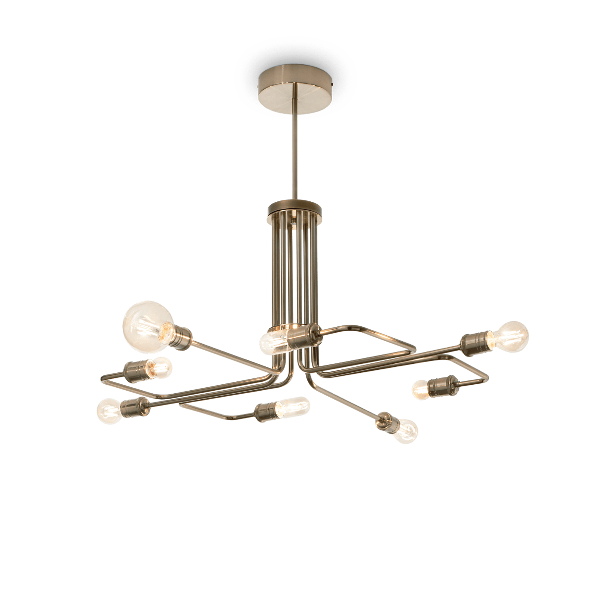 Ideal Lux 160269 Triumph 8 Light Multi-Arm Pendant Fitting Antique Brass
