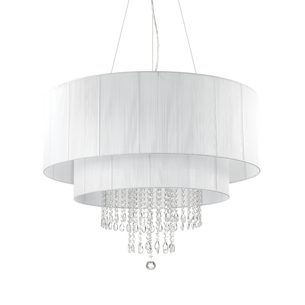 Ideal Lux 165011 Opera Crystal 10 Light Pendant Polished Chrome Frame