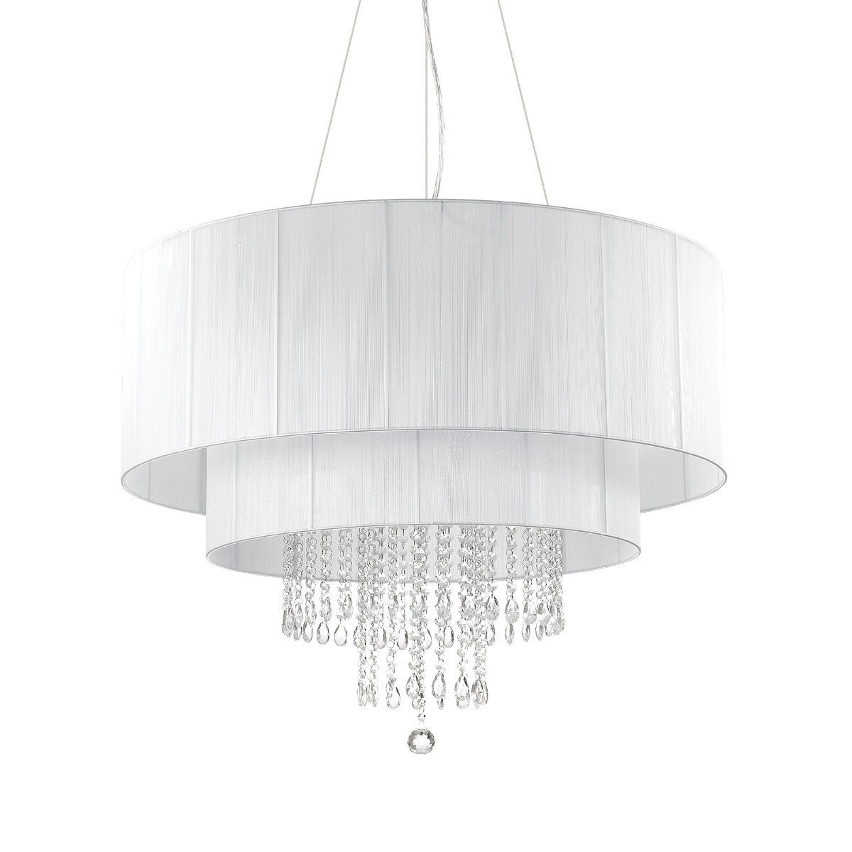 Ideal Lux 165011 Opera Crystal 10 Light Pendant Polished Chrome Frame