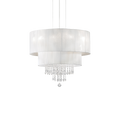 Ideal Lux 182179 Opera Crystal 4 Light Pendant Polished Chrome Frame