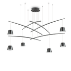 Ideal Lux 196992 Fish LED 6 Light Multi-Arm Pendant Black Frame