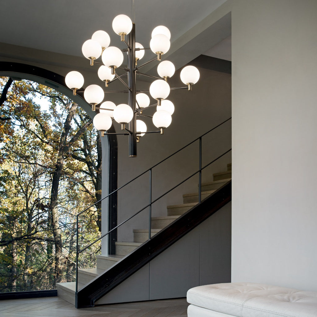 Ideal Lux 197333 Copernico 20 Light Multi-Arm Pendant Black Frame