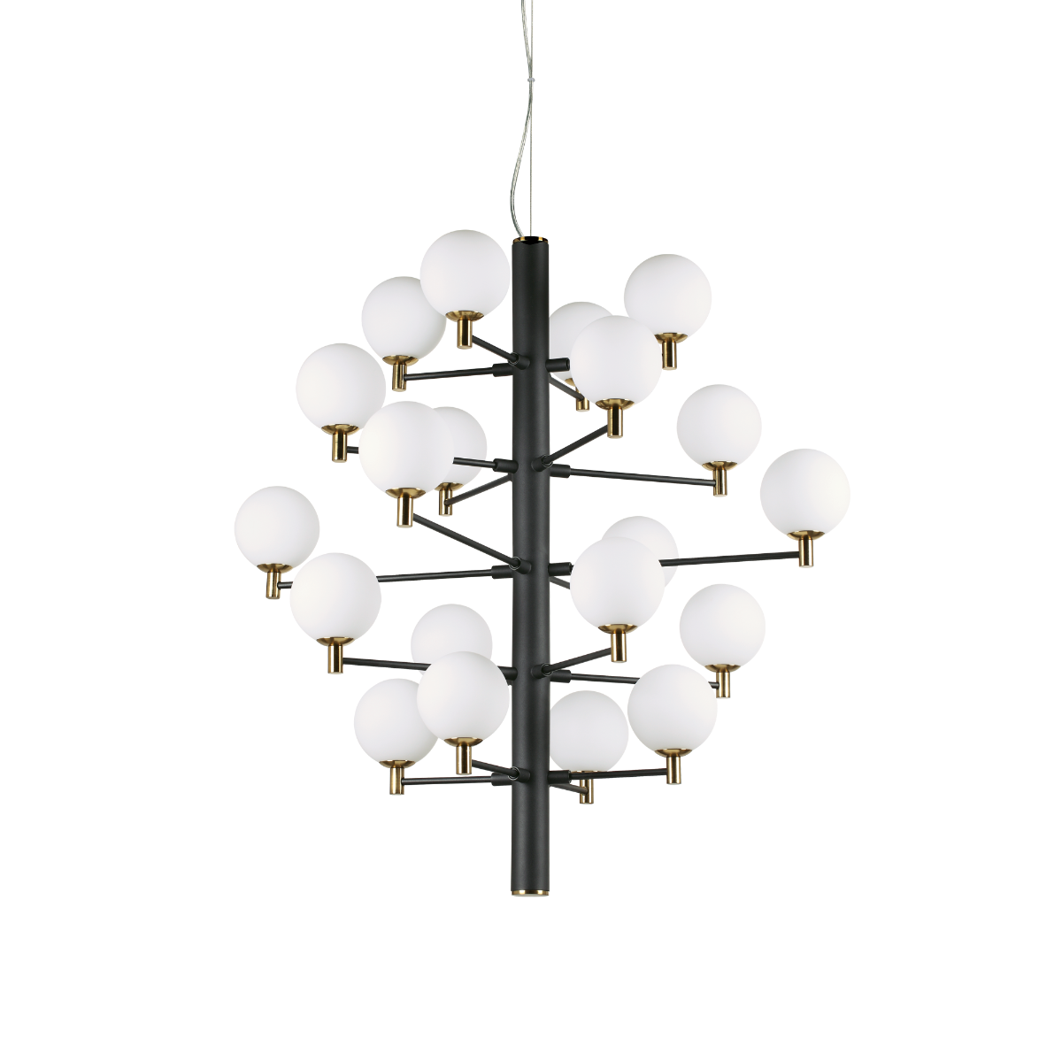Ideal Lux 197333 Copernico 20 Light Multi-Arm Pendant Black Frame