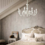 Ideal Lux 197500 Justine 6 Light Chandelier White Frame