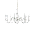 Ideal Lux 197524 Justine 8 Light Chandelier White Frame 