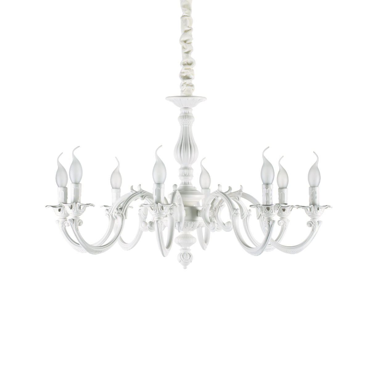 Ideal Lux 197524 Justine 8 Light Chandelier White Frame 