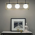 Ideal Lux 198125 Lingotto 3 Light Bar Pendant Antique Brass Frame