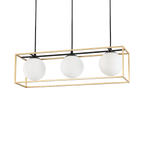 Ideal Lux 198125 Lingotto 3 Light Bar Pendant Antique Brass Frame
