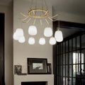 Ideal Lux 206394 Karousel 10 Light Multi-Arm Pendant Fitting Satin Brass Frame