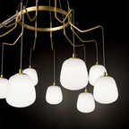 Ideal Lux 206394 Karousel 10 Light Multi-Arm Pendant Fitting Satin Brass Frame