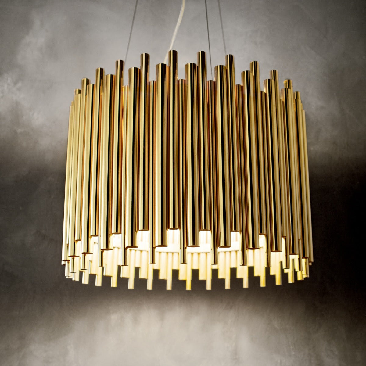Ideal Lux 208817 Pan 5 Light Pendant Gold Frame