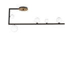 Ideal Lux Birds pl5 5 Light Bar Pendant Fitting Satin Brass White Shades 273631
