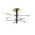 Ideal Lux Cosmopolitan 10 Light Semi-Flush Ceiling Fitting Matt Black Frame White Shades 273693