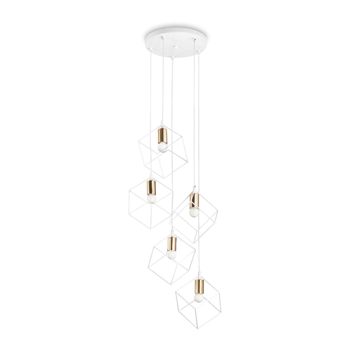 Ideal Lux Ice sp5 5 Light Cluster Pendant Fitting Matt White 237671