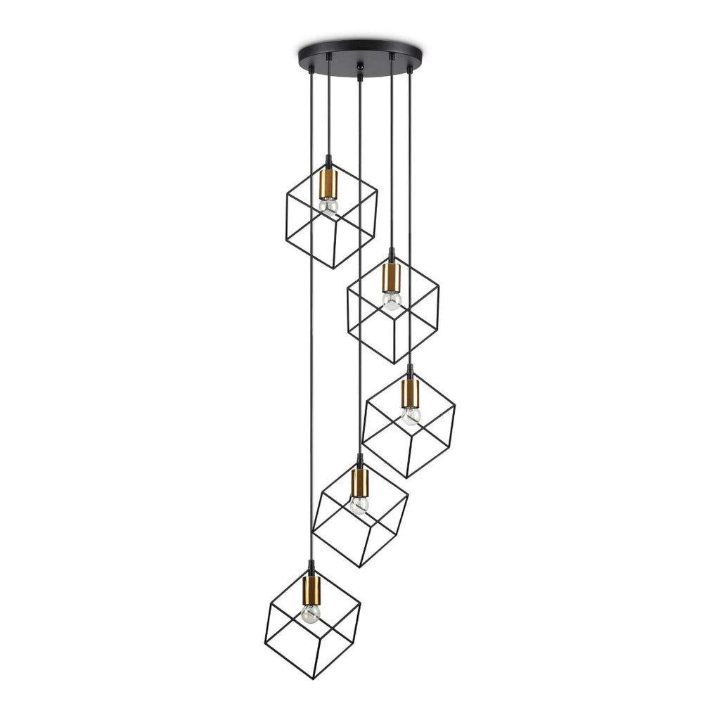 Ideal Lux Ice sp5 5 Light Cluster Pendant Fitting Varnished Black 237664
