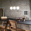 Ideal Lux Perline 3 Light Bar Pendant Satin Brass Frame White Shades 282114