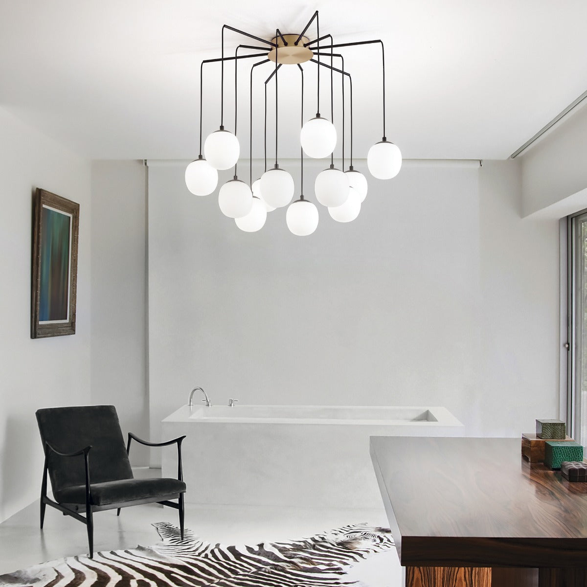 Ideal Lux Rhapsody Chandelier 12 Light Black IDE/236957
