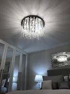 Ideal Lux Royal 053004 Crystal Ceiling Flush 12 Light Chrome