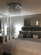 Ideal Lux Royal 053004 Crystal Ceiling Flush 12 Light Chrome