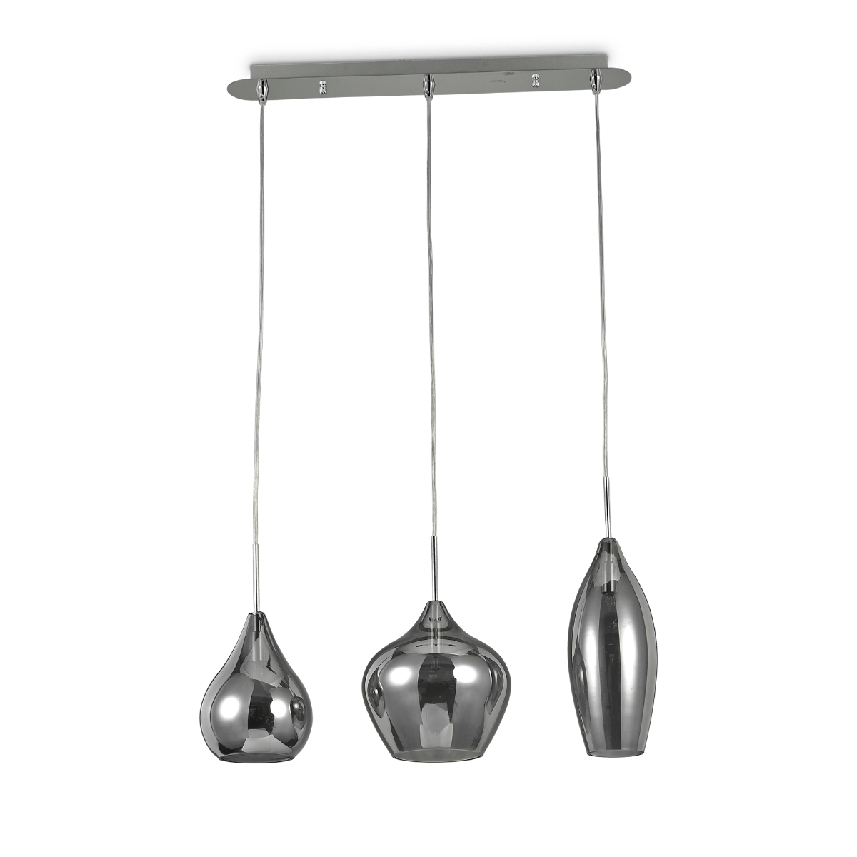 Ideal Lux Soft Chandelier 3 Light Smoked IDE/111865
