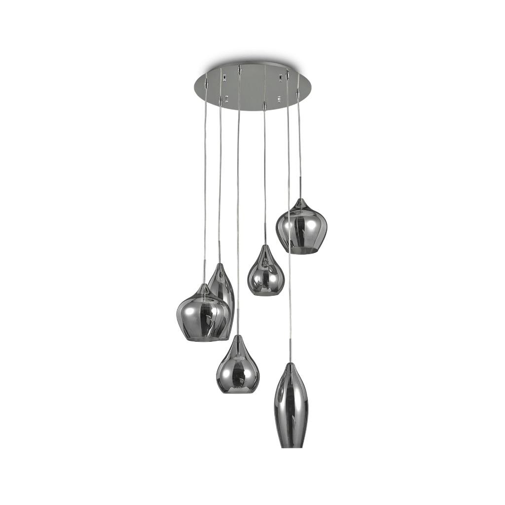 Ideal Lux Soft Chandelier 6 Light Smoked IDE/111841