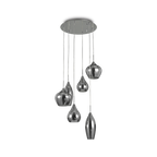 Ideal Lux Soft Chandelier 6 Light Smoked IDE/111841