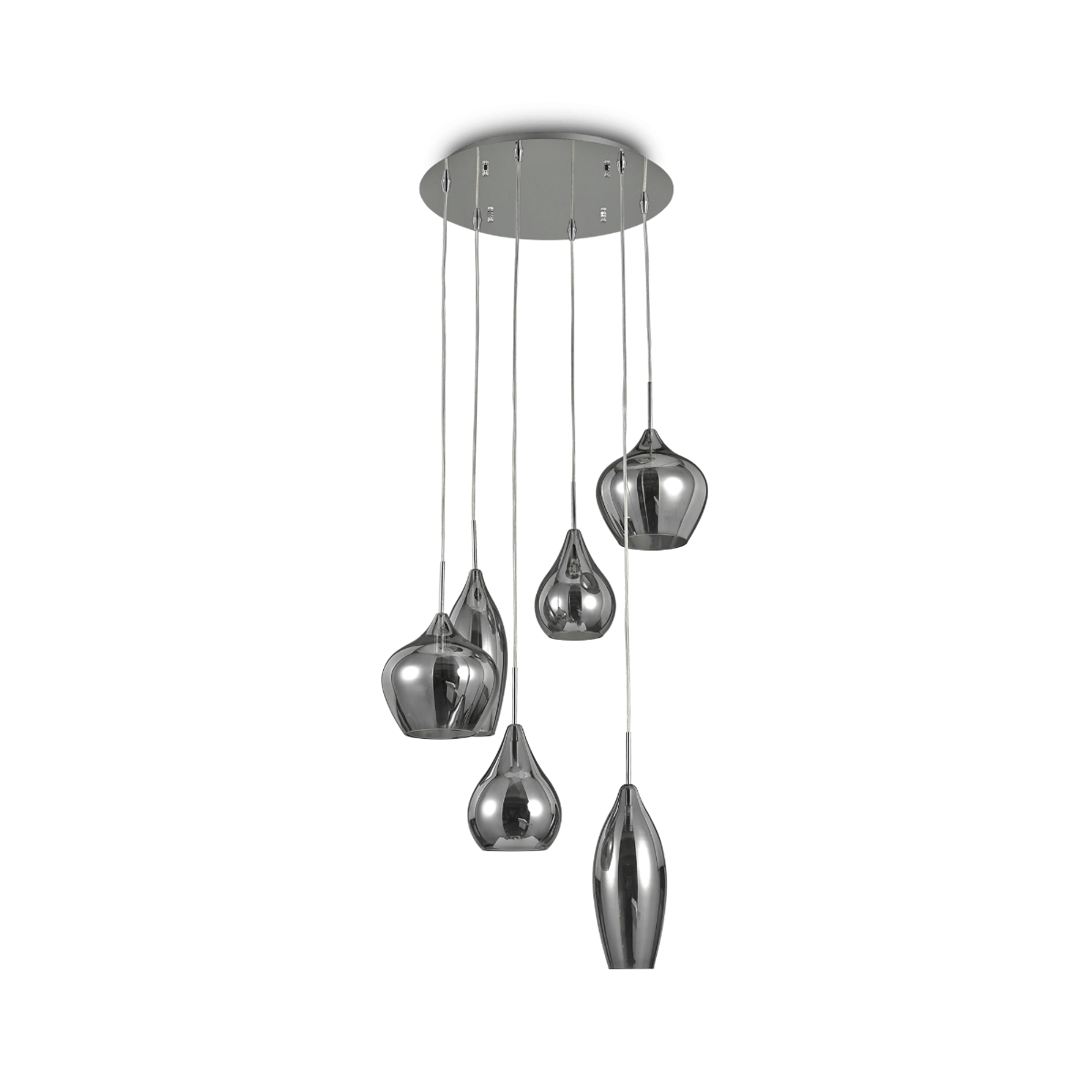 Ideal Lux Soft Chandelier 6 Light Smoked IDE/111841