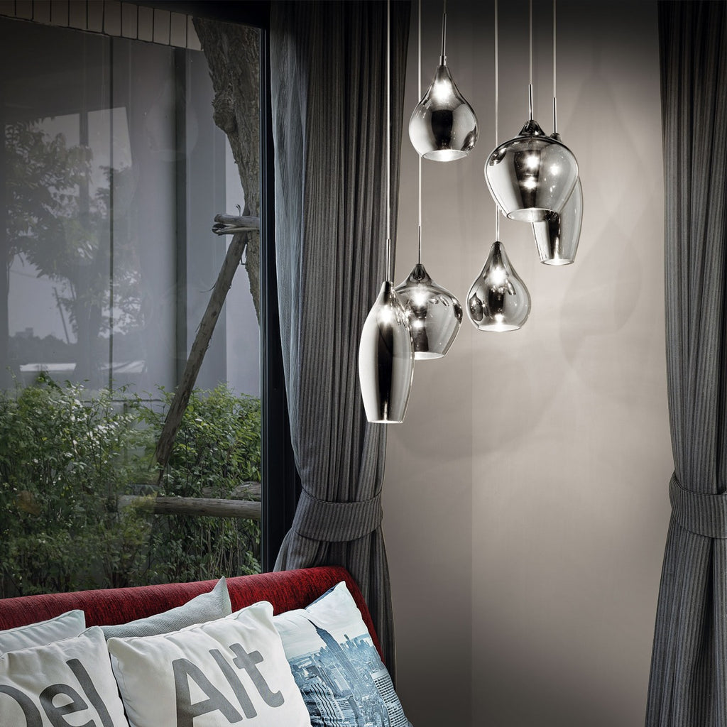Ideal Lux Soft Chandelier 6 Light Smoked IDE/111841