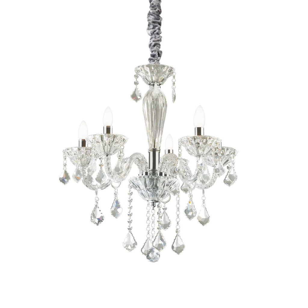 Ideal Lux Tiepolo 5 Lighting Hand Blown Glass Chandelier SP5 034713