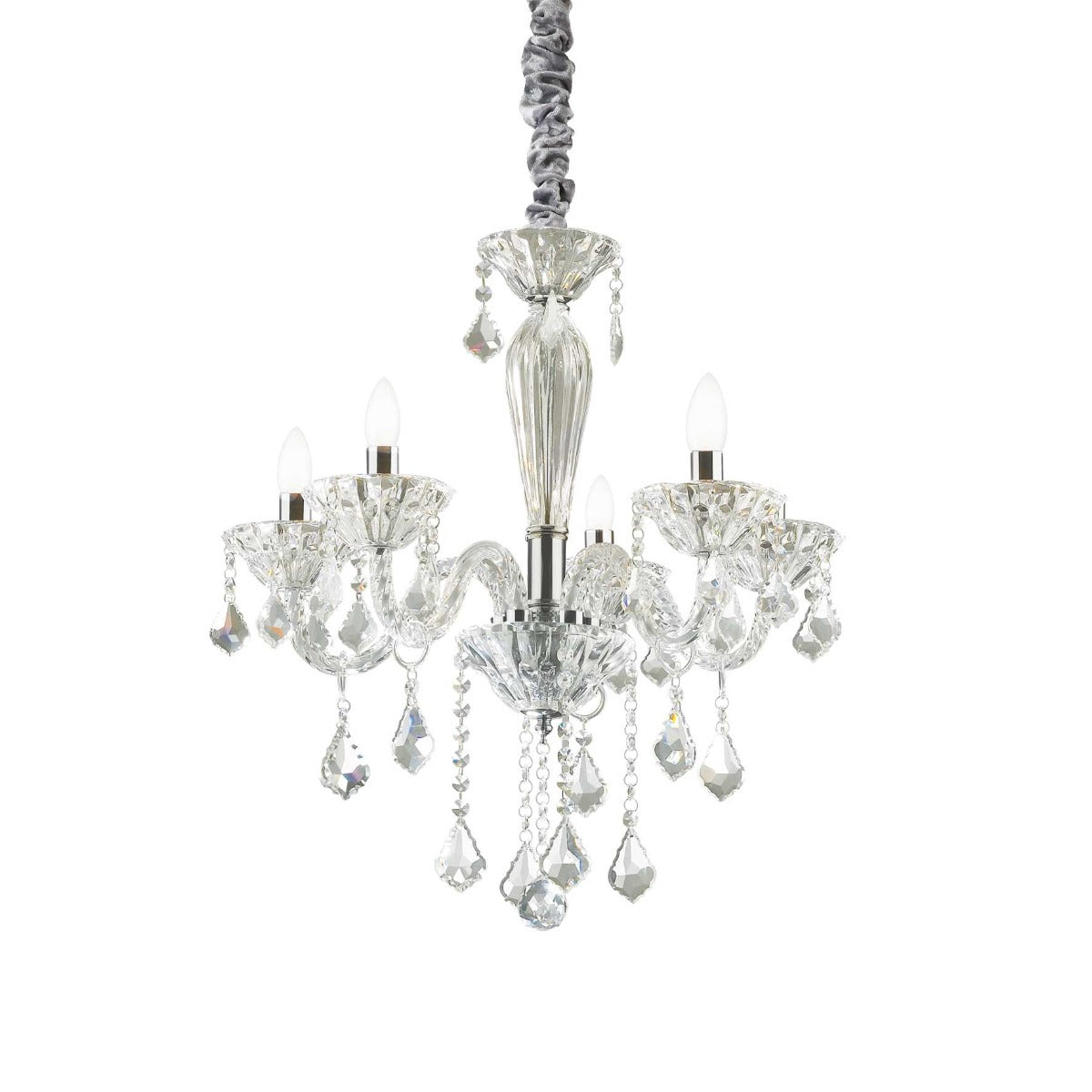 Ideal Lux Tiepolo 5 Lighting Hand Blown Glass Chandelier SP5 034713