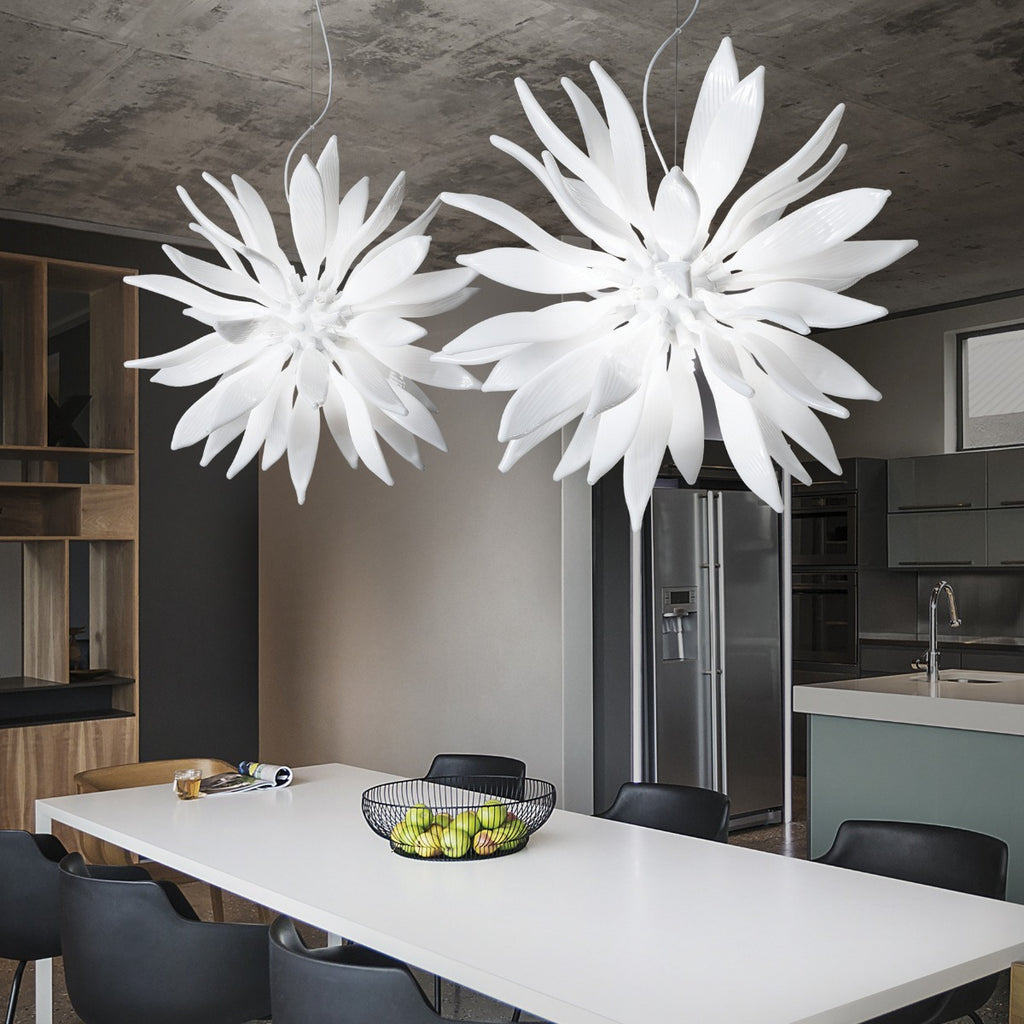 Ideal Lux White Leaves Hanging Ceiling Light SP12 112268