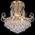 Diyas Pearl 12 Light Ceiling Light in French Gold with Crystal