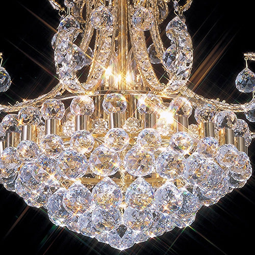 Diyas Pearl 12 Light Ceiling Light in French Gold with Crystal