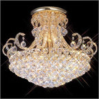 Diyas Pearl 12 Light Round Ceiling Light in Polished Chrome with Crystal
