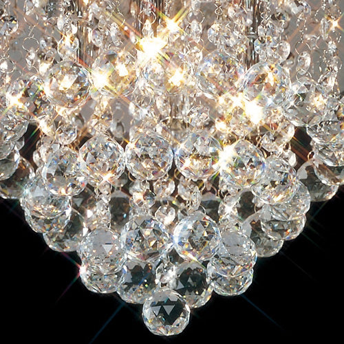 Diyas Atla 4 Light Flush Ceiling Light in Polished Chrome with Acrylic Trim and Crystal