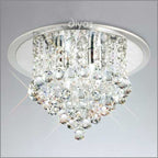 Diyas Atla 4 Light Flush Ceiling Light in French Gold with Crystal