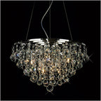 Diyas Atla 8 Light Pendant Light in Polished Chrome with Crystal