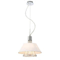 Diyas Davina Small Pendant Light with Asfour Crystal and White Shade