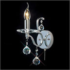 Diyas Zinta 1 Light Switched Wall Light in French Gold with Crystal