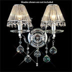 Diyas Zinta 2 Light Switched Wall Light in French Gold with Crystal