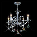 Diyas Zinta 4 Light Pendant Light in Polished Chrome with Crystal