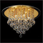 Diyas Atla 6 Light Ceiling Light in Polished Chrome with Acrylic Trim and Black Crystal