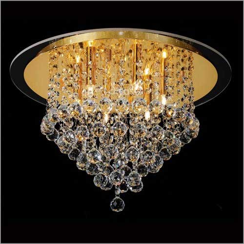 Diyas Atla 6 Light Ceiling Light in Polished Chrome with Acrylic Trim and Black Crystal