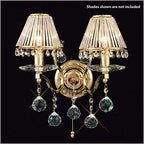 Diyas Zinta 2 Light Switched Wall Light in French Gold with Crystal