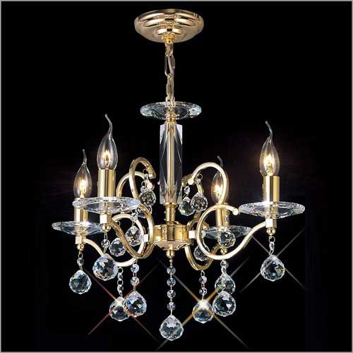 Diyas Zinta 4 Light Pendant Light in Polished Chrome with Crystal